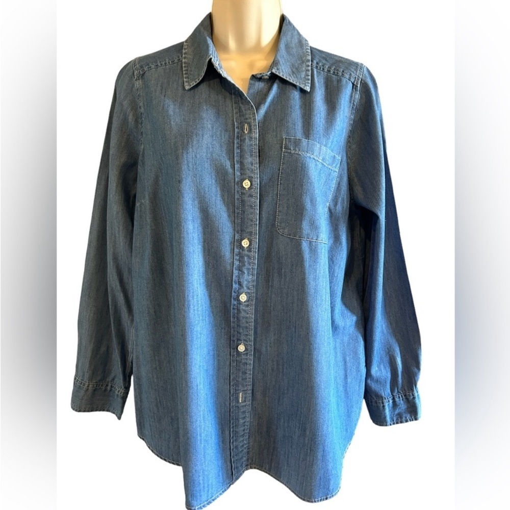 Motherhood denim long sleeve maternity top size S